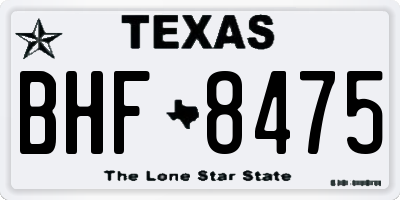 TX license plate BHF8475