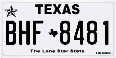 TX license plate BHF8481