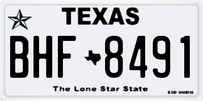 TX license plate BHF8491