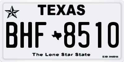 TX license plate BHF8510