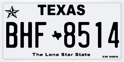 TX license plate BHF8514