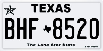 TX license plate BHF8520