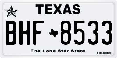 TX license plate BHF8533