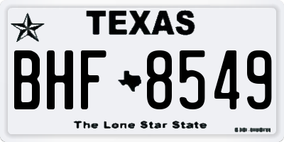 TX license plate BHF8549
