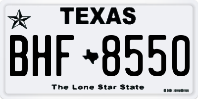 TX license plate BHF8550