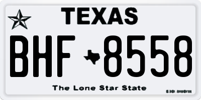 TX license plate BHF8558