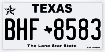 TX license plate BHF8583