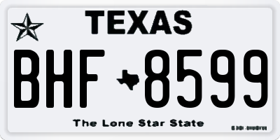 TX license plate BHF8599
