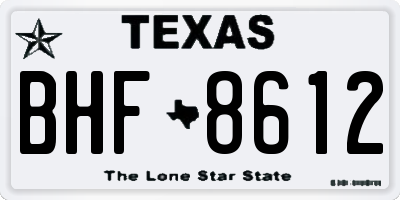 TX license plate BHF8612