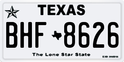TX license plate BHF8626