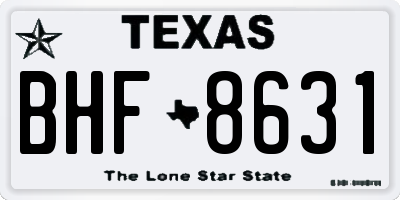 TX license plate BHF8631