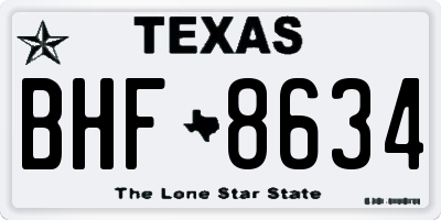 TX license plate BHF8634