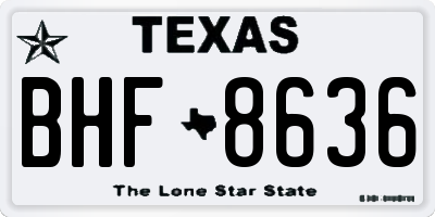 TX license plate BHF8636