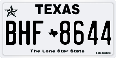 TX license plate BHF8644