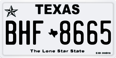 TX license plate BHF8665