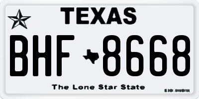 TX license plate BHF8668