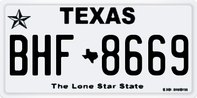 TX license plate BHF8669