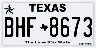 TX license plate BHF8673