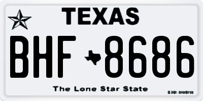 TX license plate BHF8686