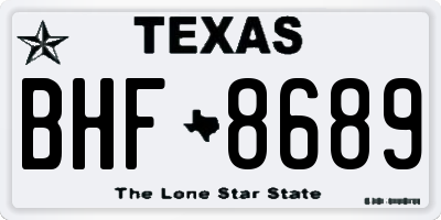 TX license plate BHF8689