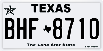 TX license plate BHF8710