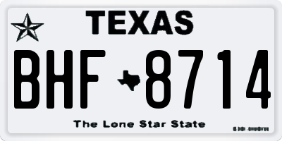 TX license plate BHF8714