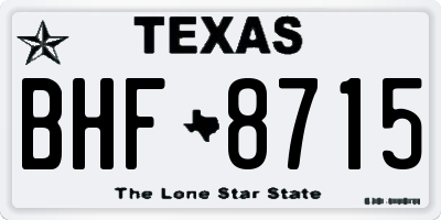 TX license plate BHF8715