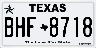TX license plate BHF8718