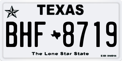 TX license plate BHF8719