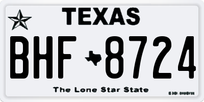 TX license plate BHF8724