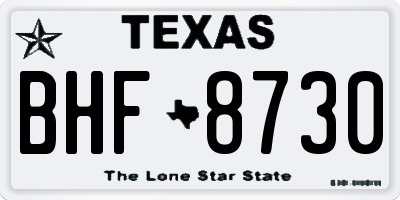 TX license plate BHF8730