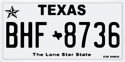TX license plate BHF8736
