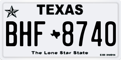 TX license plate BHF8740