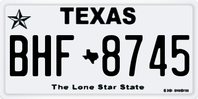 TX license plate BHF8745