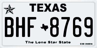 TX license plate BHF8769