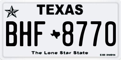 TX license plate BHF8770
