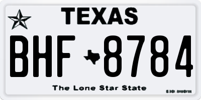 TX license plate BHF8784