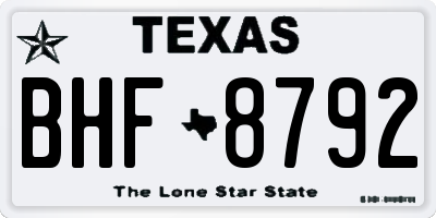 TX license plate BHF8792