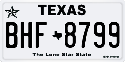 TX license plate BHF8799