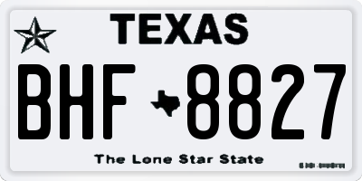 TX license plate BHF8827