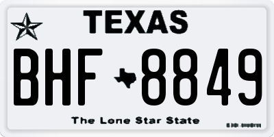 TX license plate BHF8849
