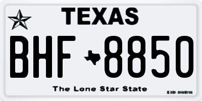 TX license plate BHF8850