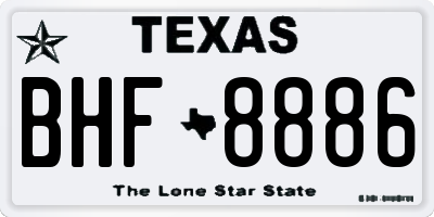 TX license plate BHF8886