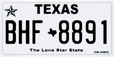 TX license plate BHF8891