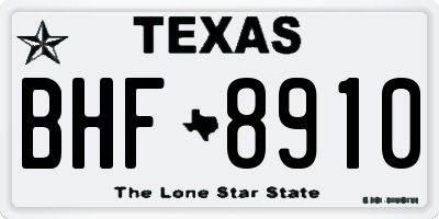 TX license plate BHF8910