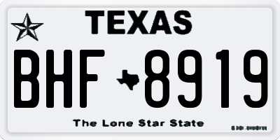 TX license plate BHF8919