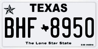 TX license plate BHF8950