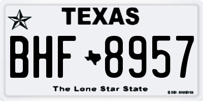TX license plate BHF8957