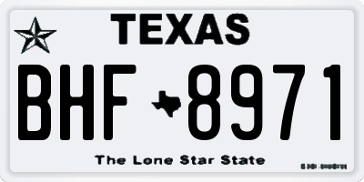 TX license plate BHF8971