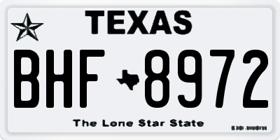 TX license plate BHF8972
